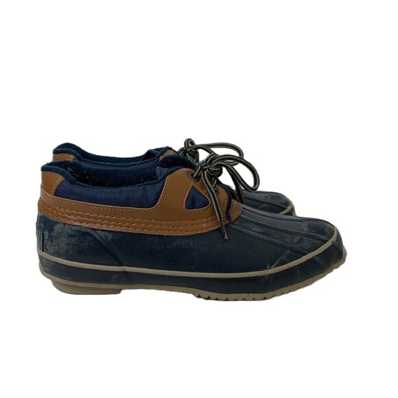 Vintage 80’s Women's Thermolite Blue and Brown Genuine Short Ankle Duck Boots Si - Picture 1 of 9